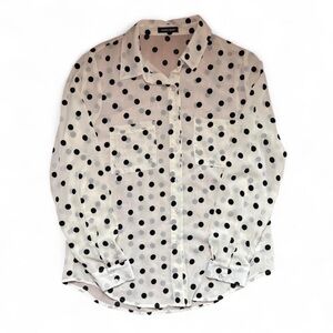 American Apparel Polka Dot Button-Up Blouse
